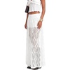 image:imageLYANER Womens Floral Lace Maxi Skirt High Waisted Flowy Sheer A Line Boho Skirts with Inner ShortsWhite