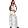 image:imageLYANER Womens Floral Lace Maxi Skirt High Waisted Flowy Sheer A Line Boho Skirts with Inner ShortsWhite