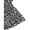 image:imageLYANER Womens Floral Print V Neck Tie Knot Ruffle Hem Short Sleeve Blouse Peplum TopBlack Printed