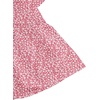 image:imageLYANER Womens Floral Print V Neck Tie Knot Ruffle Hem Short Sleeve Blouse Peplum TopDark Pink Printed