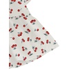 image:imageLYANER Womens Floral Print V Neck Tie Knot Ruffle Hem Short Sleeve Blouse Peplum TopWhite Printed