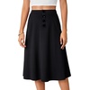 image:imageLYANER Womens High Waist A Line Button Front Flared Midi Skirts with PocketBlack