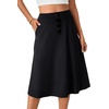 image:imageLYANER Womens High Waist A Line Button Front Flared Midi Skirts with PocketBlack