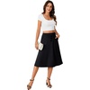 image:imageLYANER Womens High Waist A Line Button Front Flared Midi Skirts with PocketBlack