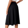 image:imageLYANER Womens High Waist A Line Button Front Flared Midi Skirts with PocketBlack