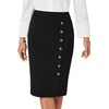image:imageLYANER Womens High Waist Button Stretch Pencil Knee Length Straight Midi Skirt for Business CasualBlack