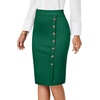 image:imageLYANER Womens High Waist Button Stretch Pencil Knee Length Straight Midi Skirt for Business CasualDark Green