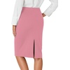 image:imageLYANER Womens High Waist Button Stretch Pencil Knee Length Straight Midi Skirt for Business CasualDusty Pink