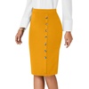 image:imageLYANER Womens High Waist Button Stretch Pencil Knee Length Straight Midi Skirt for Business CasualGinger