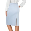image:imageLYANER Womens High Waist Button Stretch Pencil Knee Length Straight Midi Skirt for Business CasualLight Blue