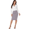 image:imageLYANER Womens High Waist Button Stretch Pencil Knee Length Straight Midi Skirt for Business CasualLight Gray