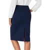 image:imageLYANER Womens High Waist Button Stretch Pencil Knee Length Straight Midi Skirt for Business CasualNavy Blue