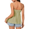 image:imageLYANER Womens Lace Babydoll Tank Top Sexy Deep V Neck Spaghetti Strap Sleeveless Cami Flared Flowy Peplum TopsLight Green