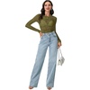 image:imageLYANER Womens Lace Long Sleeve Tops Floral Sexy Mesh Sheer Shirt See Through Undershirt TopsArmy Green