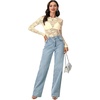 image:imageLYANER Womens Lace Long Sleeve Tops Floral Sexy Mesh Sheer Shirt See Through Undershirt TopsChampagne