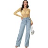 image:imageLYANER Womens Lace Long Sleeve Tops Floral Sexy Mesh Sheer Shirt See Through Undershirt TopsLight Yellow