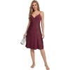 image:imageLYANER Womens Lace Trim V Neck Spaghetti Strap Sleeveless Sexy Mini NightdressDark Red