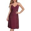 image:imageLYANER Womens Lace Trim V Neck Spaghetti Strap Sleeveless Sexy Mini NightdressDark Red