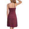 image:imageLYANER Womens Lace Trim V Neck Spaghetti Strap Sleeveless Sexy Mini NightdressDark Red