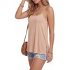 image:imageLYANER Womens Loose Square Neck Spaghetti Straps Slit Side Camisole Tank Cami TopBeige