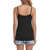 image:imageLYANER Womens Loose Square Neck Spaghetti Straps Slit Side Camisole Tank Cami TopBlack