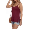 image:imageLYANER Womens Loose Square Neck Spaghetti Straps Slit Side Camisole Tank Cami TopBurgundy