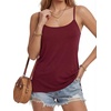 image:imageLYANER Womens Loose Square Neck Spaghetti Straps Slit Side Camisole Tank Cami TopBurgundy