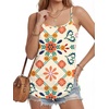 image:imageLYANER Womens Loose Square Neck Spaghetti Straps Slit Side Camisole Tank Cami TopChampagne