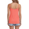 image:imageLYANER Womens Loose Square Neck Spaghetti Straps Slit Side Camisole Tank Cami TopCoral