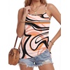 image:imageLYANER Womens Loose Square Neck Spaghetti Straps Slit Side Camisole Tank Cami TopCoral Pink