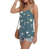 image:imageLYANER Womens Loose Square Neck Spaghetti Straps Slit Side Camisole Tank Cami TopDark Blue