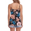 image:imageLYANER Womens Loose Square Neck Spaghetti Straps Slit Side Camisole Tank Cami TopFloral Black