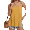 image:imageLYANER Womens Loose Square Neck Spaghetti Straps Slit Side Camisole Tank Cami TopGinger