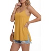 image:imageLYANER Womens Loose Square Neck Spaghetti Straps Slit Side Camisole Tank Cami TopGinger