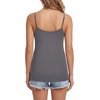 image:imageLYANER Womens Loose Square Neck Spaghetti Straps Slit Side Camisole Tank Cami TopGray