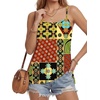 image:imageLYANER Womens Loose Square Neck Spaghetti Straps Slit Side Camisole Tank Cami TopRed