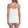 image:imageLYANER Womens Loose Square Neck Spaghetti Straps Slit Side Camisole Tank Cami TopWhite