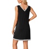 image:imageLYANER Womens Nightgown Loose Sleeveless V Neck Sleepwear Sleep Shirt Nightdress Black XXLarge