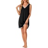 image:imageLYANER Womens Nightgown Loose Sleeveless V Neck Sleepwear Sleep Shirt Nightdress Black XXLarge