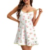 image:imageLYANER Womens Nightgown V Neck Spaghetti Strap Sleeveless Printed Nightdress SleepwearLight Apricot