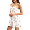 image:imageLYANER Womens Nightgown V Neck Spaghetti Strap Sleeveless Printed Nightdress SleepwearLight Apricot