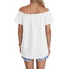 image:imageLYANER Womens Off Shoulder Ruffle Short Sleeve Ruched Casual Loose Tops Blouse ShirtPlain White