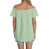 image:imageLYANER Womens Off Shoulder Ruffle Short Sleeve Ruched Casual Loose Tops Blouse ShirtSolid Mint Green