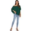 image:imageLYANER Womens Off Shoulder Tops Oversized Batwing Sleeve Loose Blouses Casual Tunic ShirtDark Green