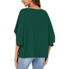 image:imageLYANER Womens Off Shoulder Tops Oversized Batwing Sleeve Loose Blouses Casual Tunic ShirtDark Green