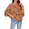 image:imageLYANER Womens Off Shoulder Tops Oversized Batwing Sleeve Loose Blouses Casual Tunic ShirtLine Coffee