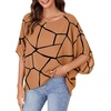 image:imageLYANER Womens Off Shoulder Tops Oversized Batwing Sleeve Loose Blouses Casual Tunic ShirtLine Coffee