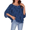 image:imageLYANER Womens Off Shoulder Tops Oversized Batwing Sleeve Loose Blouses Casual Tunic ShirtPatterned Blue