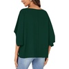 image:imageLYANER Womens Off Shoulder Tops Oversized Batwing Sleeve Loose Blouses Casual Tunic ShirtPure Dark Green