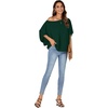 image:imageLYANER Womens Off Shoulder Tops Oversized Batwing Sleeve Loose Blouses Casual Tunic ShirtPure Dark Green